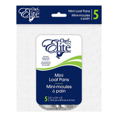 Mini-moule à pain en aluminium 6 po x 3,5 po x 2 po (paquet de 5)