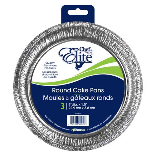 Moule à gâteau rond en aluminium 9 po x 1,5 po (paquet de 3)