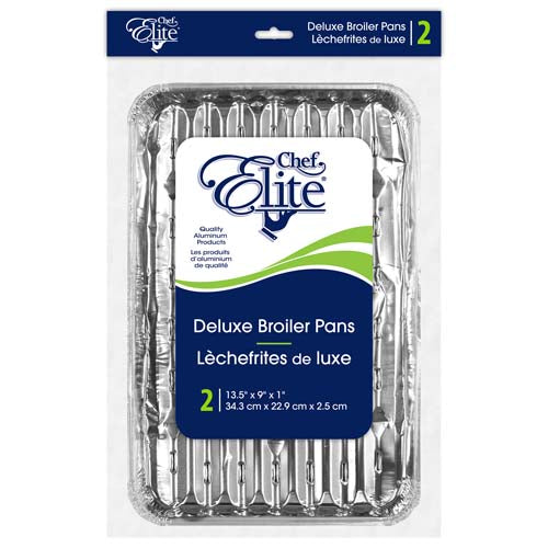 Plat pour griller en aluminium 13,5 po x 9 po x 1 po (paquet de 2)
