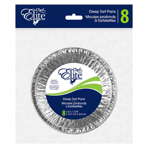 Moule profond à tartelette en aluminium 5 po x 1,37 po (paquet de 8)