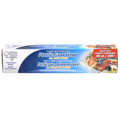 Pellicule de plastique alimentaire 12 po x 295 pi Chef Elite
