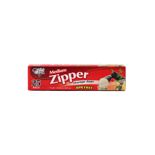 Sac refermable moyen 7 po x 8 po Chef Elite (paquet de 25)