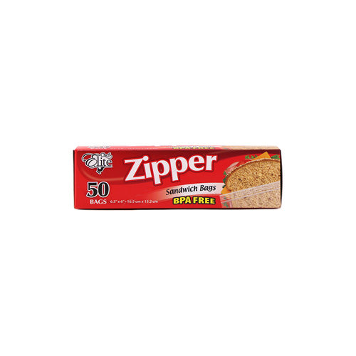 Sac à sandwich refermable 6,5 po x 6 po Chef Elite (paquet de 50)