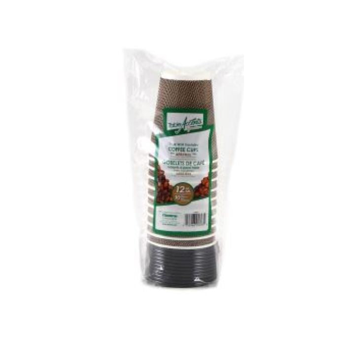 Gobelet pour café en carton avec couvercle 12 oz (paquet de 10)