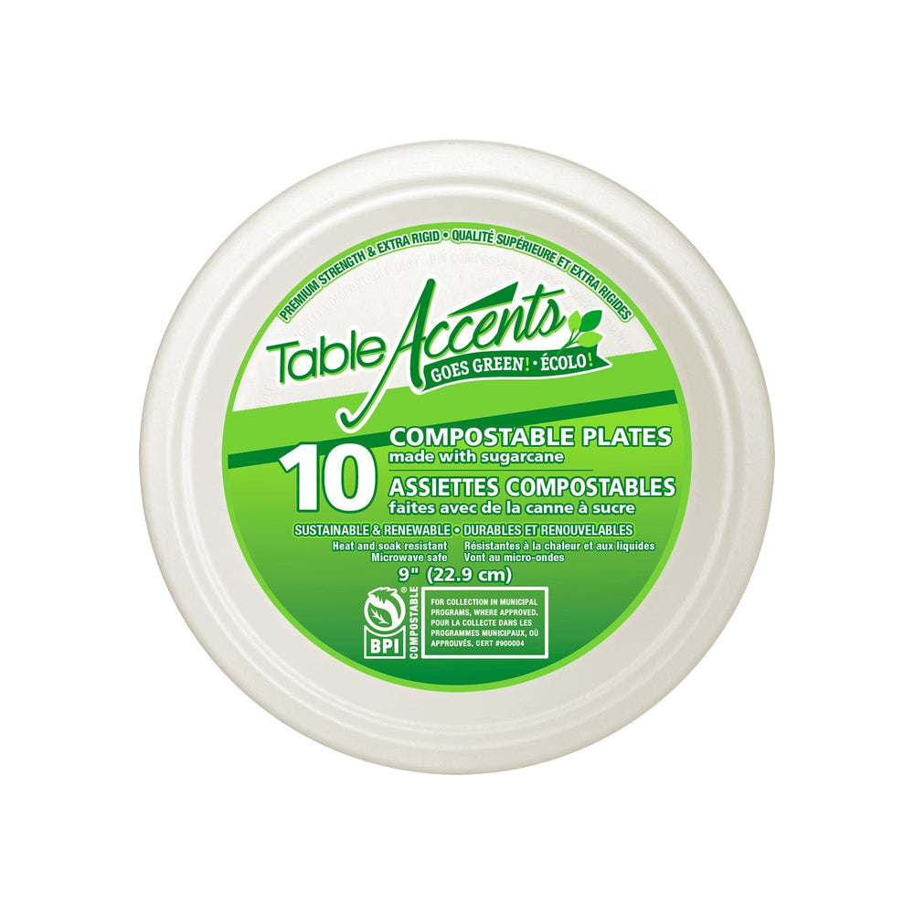 Assiette creuse biodégradable 9 po Table Accents (paquet de 10)