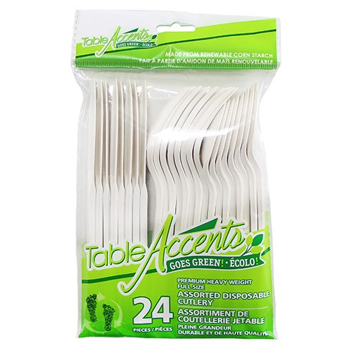 Ustensiles en bioplastique écolo (paquet de 24)