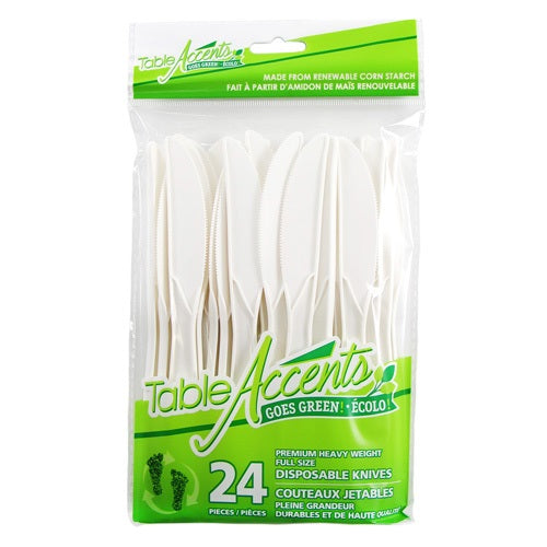 Couteau en bioplastique écologique (paquet de 24)