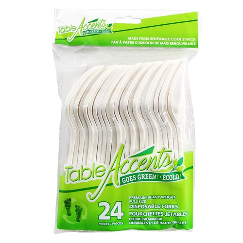 Fourchette en bioplastique Table Accents (paquet de 24)