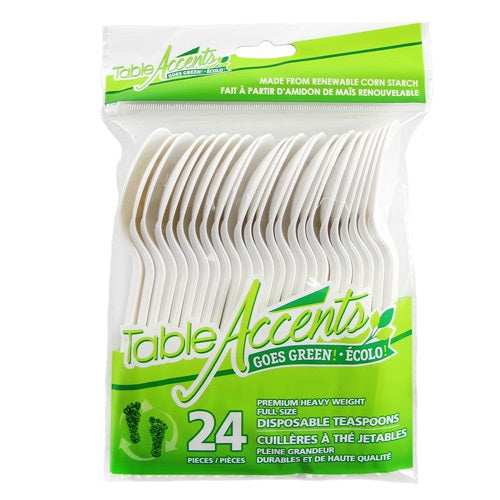 Cuillère à thé en bioplastique écolo Table Accents (paquet de 24)