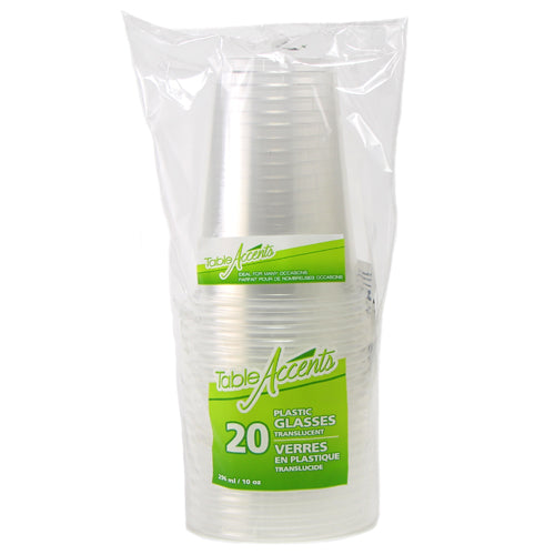 Verre en plastique jetable 10 oz clair Table Accents (paquet de 20)