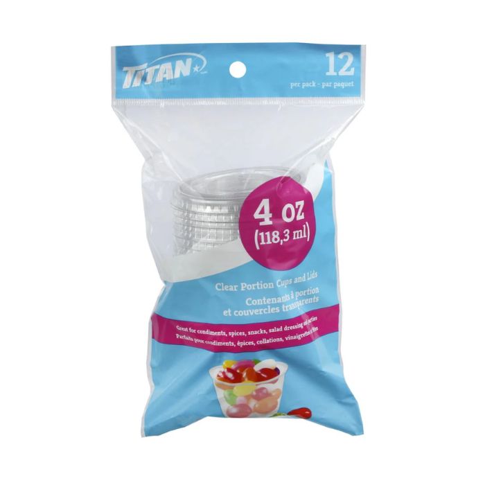 Contenant en plastique avec couvercle 118 ml (paquet de 12)