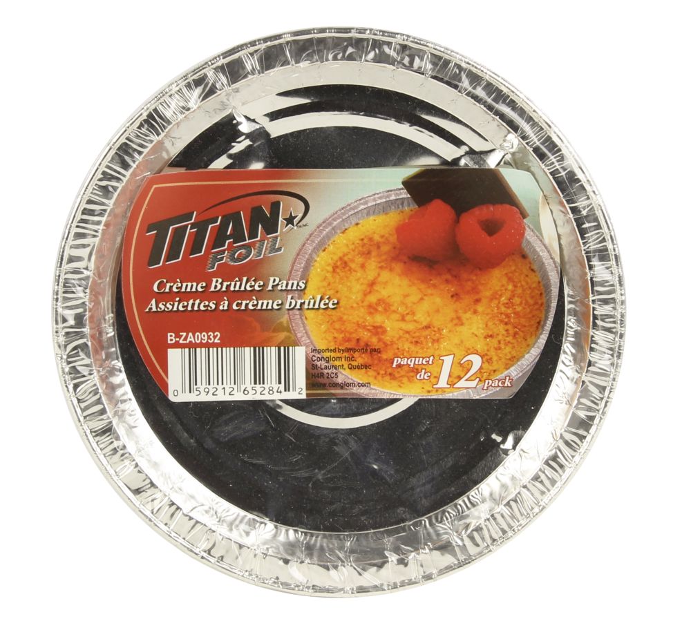 Assiette à crème brûlée en aluminium (paquet de 12)