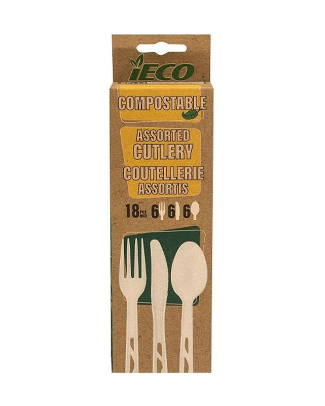 Ustensile en bagasse compostable iEco (paquet de 18)