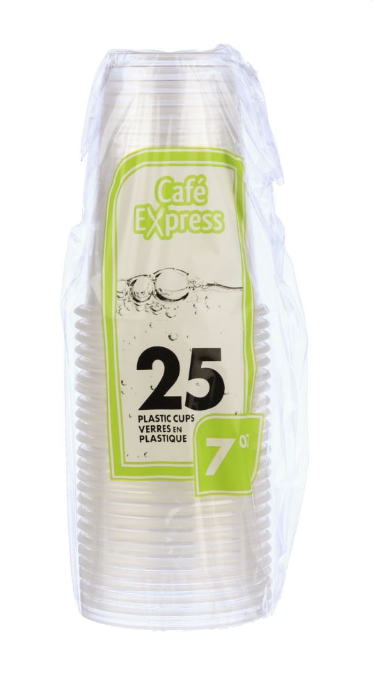 Verre en plastique jetable 207 ml Café Express (paquet de 25)