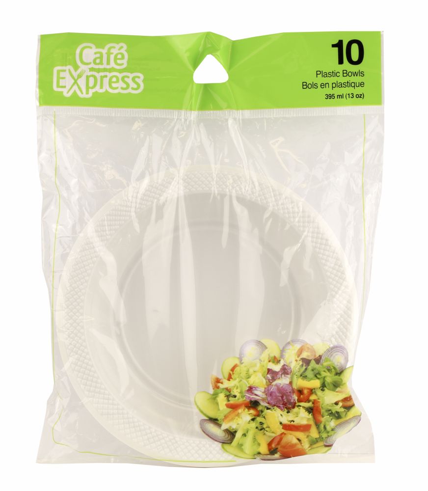 Bol rond 395 ml en plastique Café Express (paquet de 10)