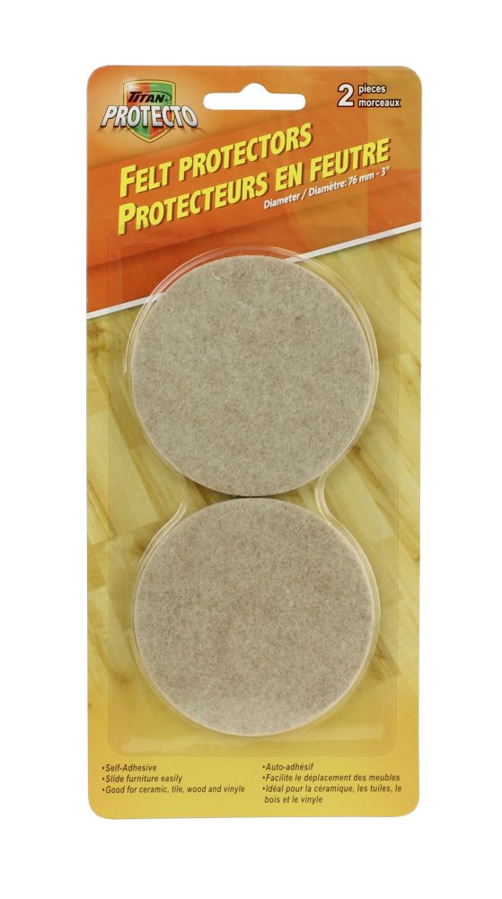 Sous-patte rond en feutre 3 po (paquet de 2)
