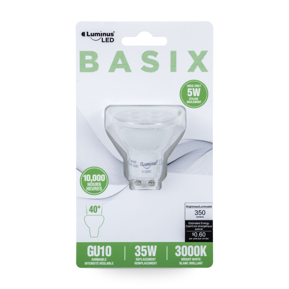 Ampoule DEL type GU10 5W / 350L blanc brillant Luminus