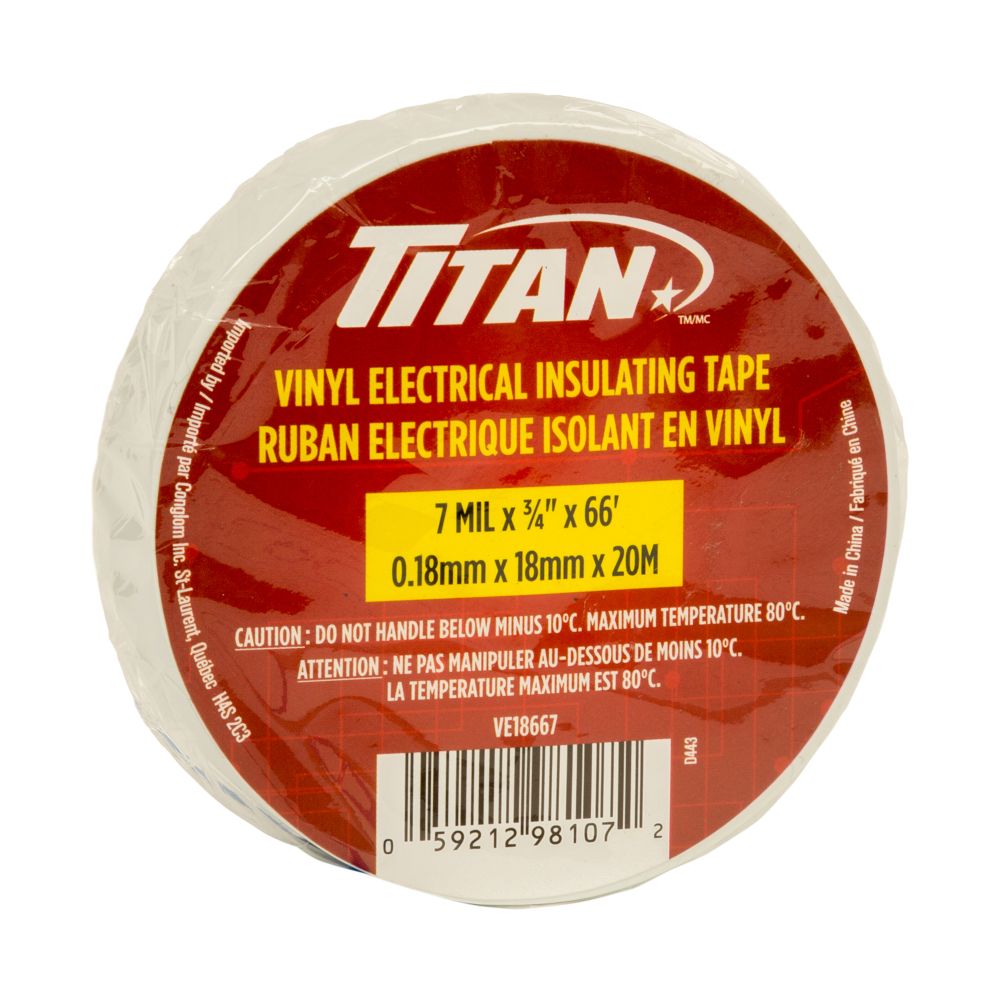 Ruban électrique 0,75 po x 66 pi