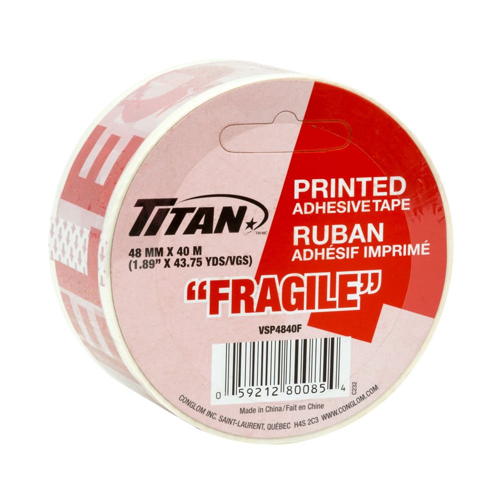 Ruban adhésif imprimé "Fragile" 1,9 po x 131 pi