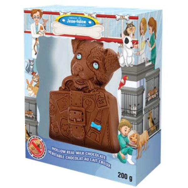 Chocolat au lait creux chien avec une valise 200 g