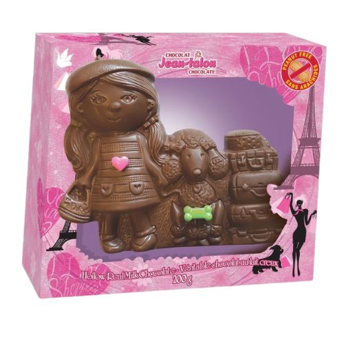 Chocolat au lait 200 g fille et chien parisien