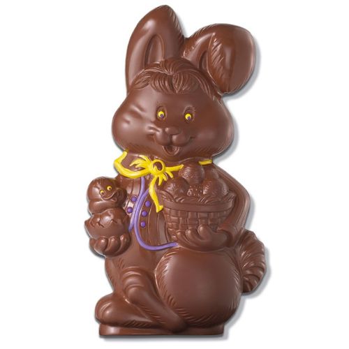 Chocolat au lait 5000 g lapin avec veste colorée