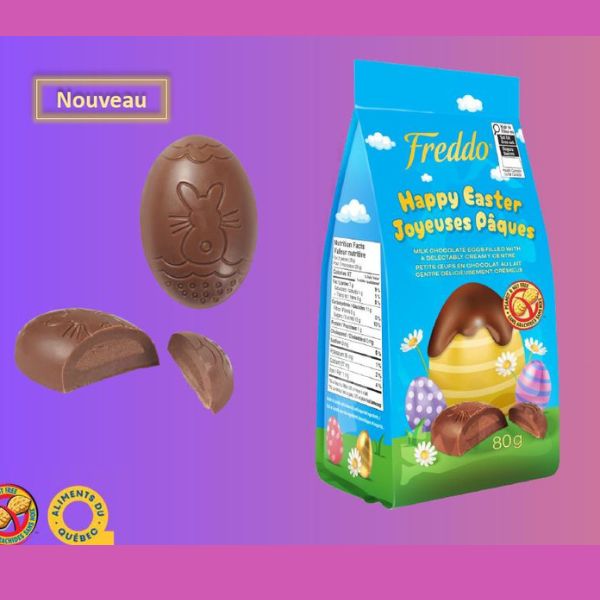 Petits oeufs en chocolat au lait avec centre crémeux 80 g
