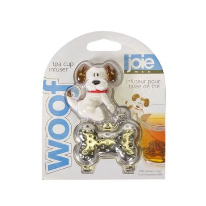 Infuseur à thé en inox en forme d'os avec un chien