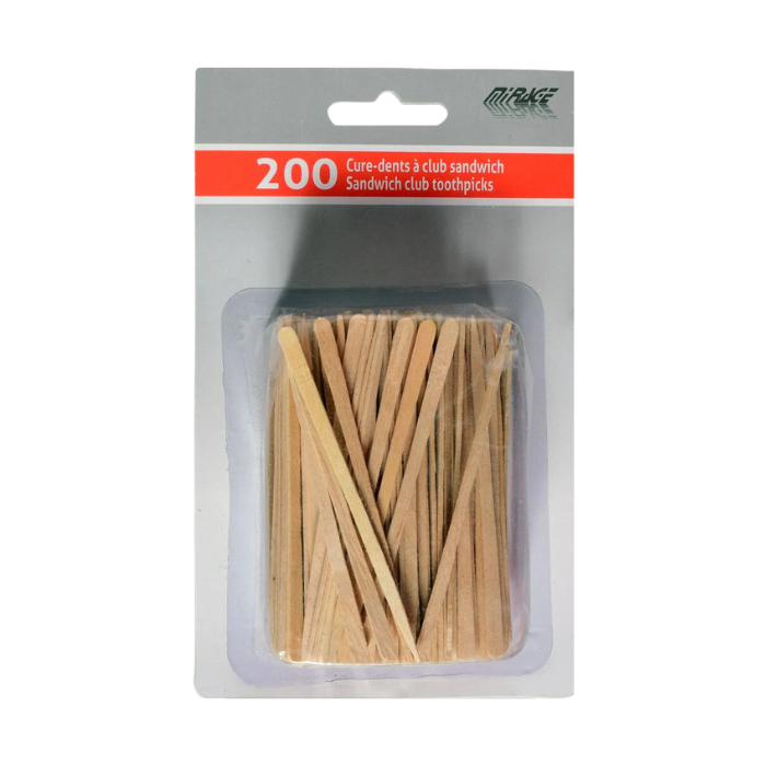 Pic pour club sandwich en bois (paquet de 200)