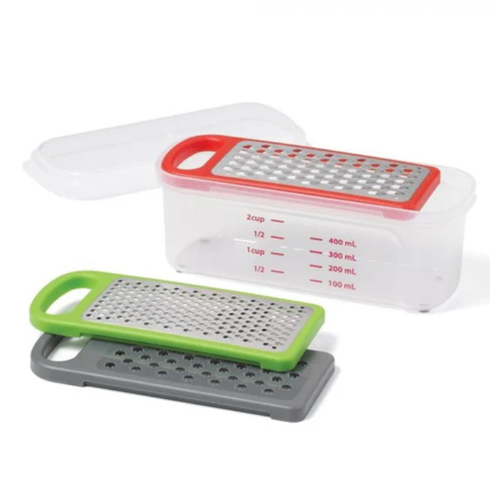 Ensemble 3 râpes avec rangement 500 ml