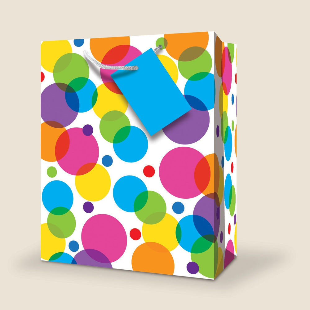 Sac cadeau moyen 7 po x 9 po pois colorés