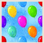 Papier d'emballage 30 po x 96 po bleu avec ballons
