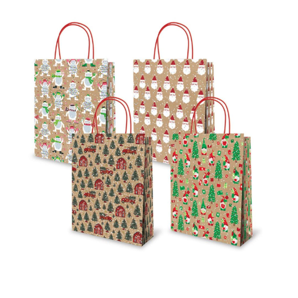 Sac cadeau large kraft de Noël