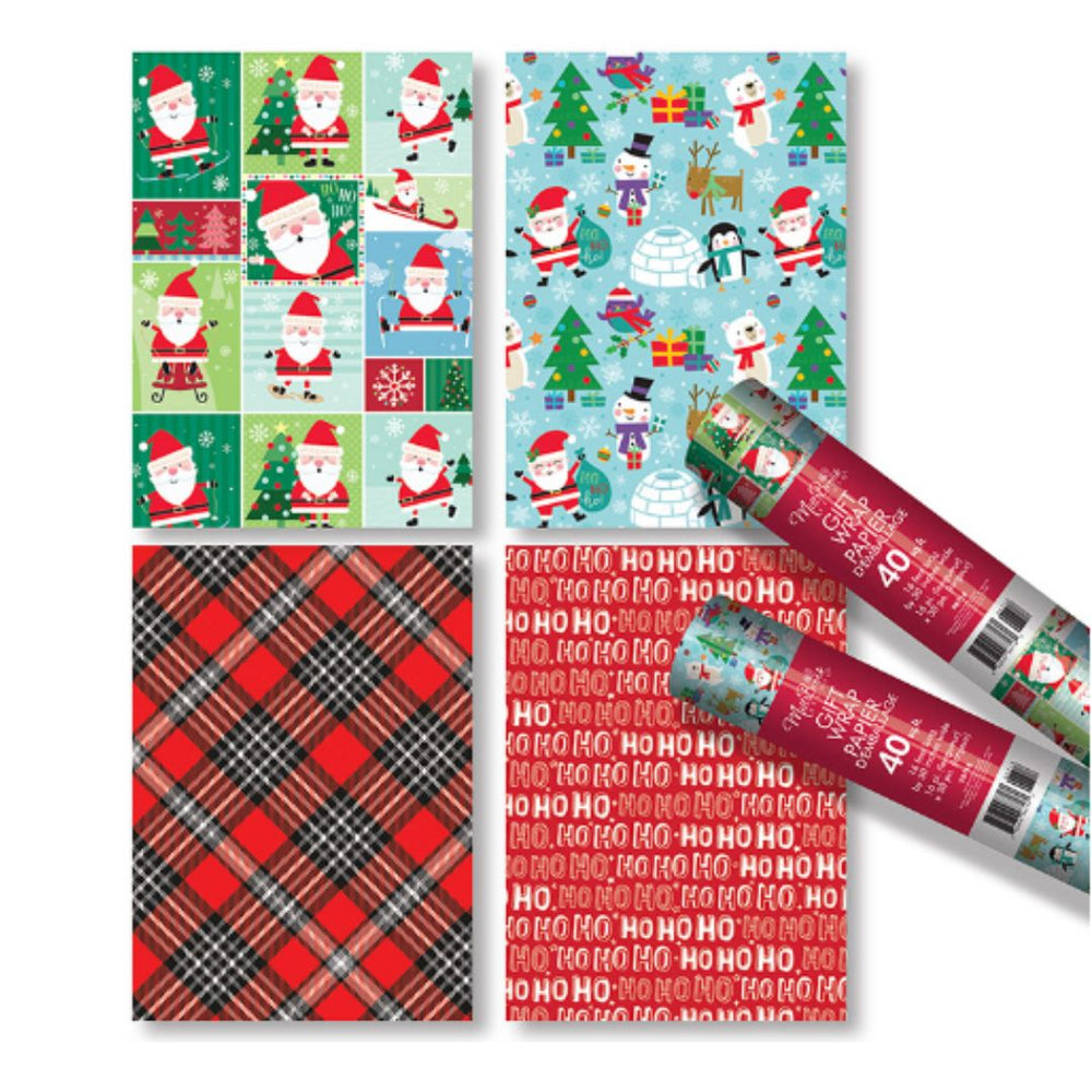 Papier d'emballage Noël 30 po x 192 po (1 rouleau)