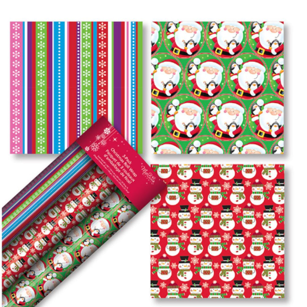 Papier d'emballage Noël 40 po x 100 po (3 rouleaux)