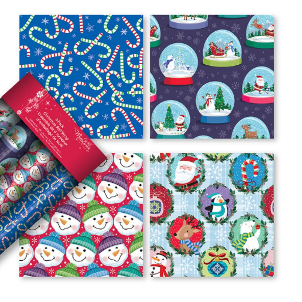 Papier d'emballage Noël 30 po x 100 po (4 rouleaux)