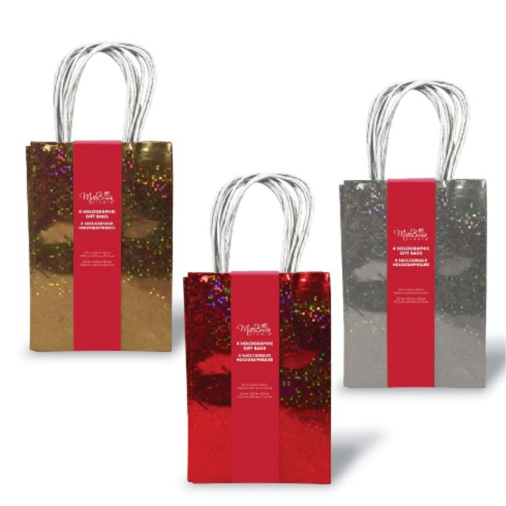 Sac cadeau métallique (paquet de 4)