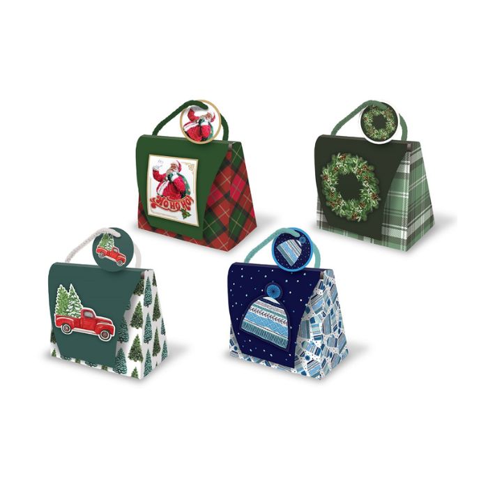 Sac cadeau forme de sac à main motif de Noël