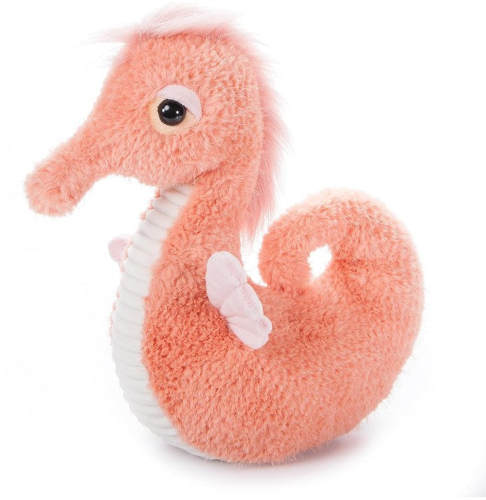 Peluche 12 po hippocampe corail