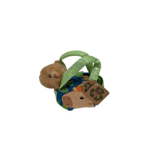 Peluche capybara avec un sac