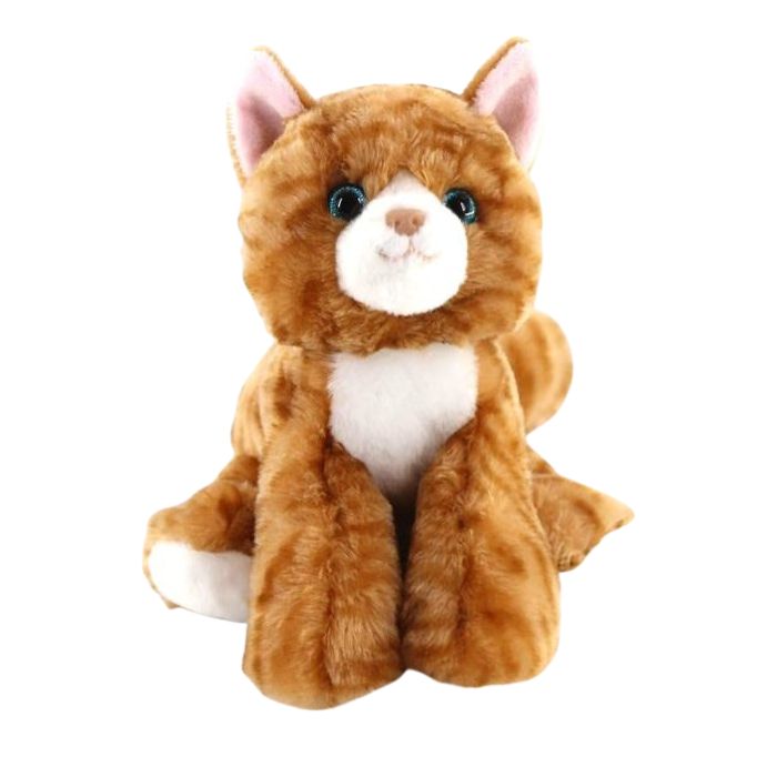 Peluche 9 po chat tigré orange