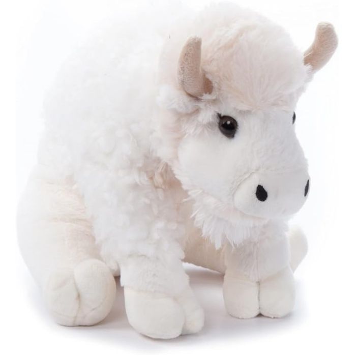 Peluche 12 po bison blanc