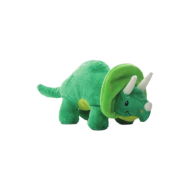 Peluche écologique dinosaure tricératops vert