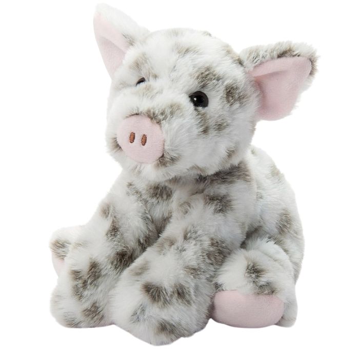 Peluche 9 po cochon blanc tacheté