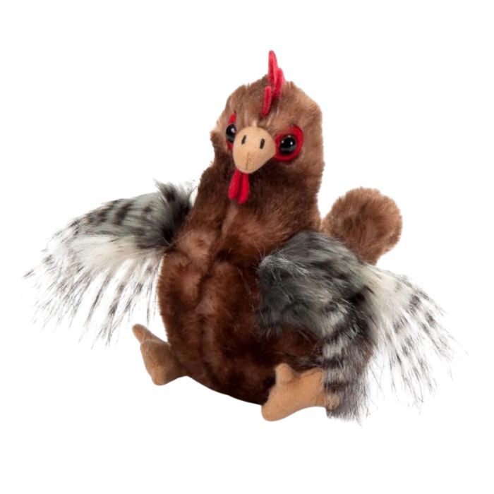 Peluche 6 po bébé poulet brun