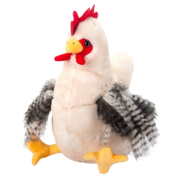Peluche 12 po poulet blanc