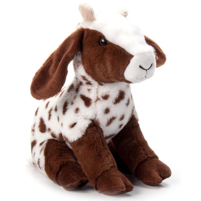 Peluche 12 po chèvre brune tachetée