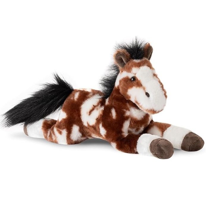 Peluche 16 po cheval brun et blanc