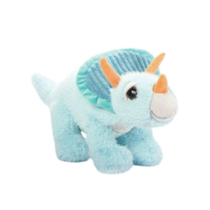 Peluche écologique dinosaure tricératops aqua