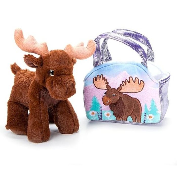 Peluche élan avec un sac